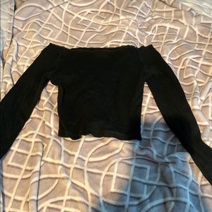 brandy melville off the shoulder black long sleeve